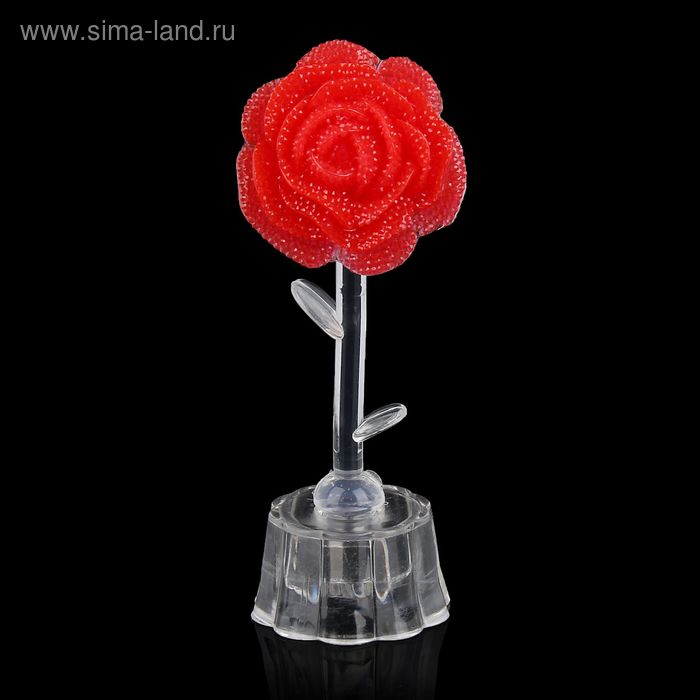 Сувенир "Цветок розы из страз алая" свет 11,5х5х4 см - Фото 1