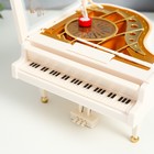 Шкатулка музыкальная механическая «Белый рояль», пластик, 16×15×9 см - Фото 2