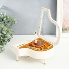 Шкатулка музыкальная механическая «Белый рояль», пластик, 16×15×9 см - Фото 3