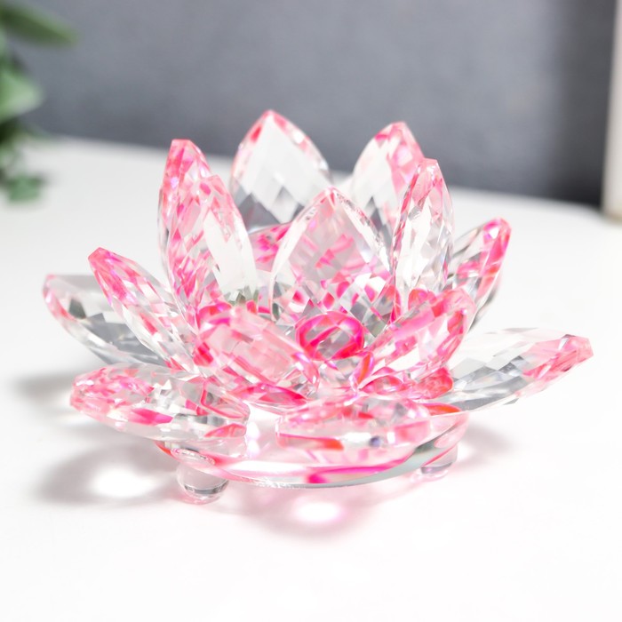 Фигурка стекло «Лотос радуга турмалин», d=8.5 см - Фото 1