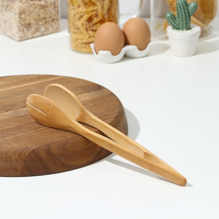 Щипцы кухонные Доляна «Бамбуковый лес», 26 см - Фото 1