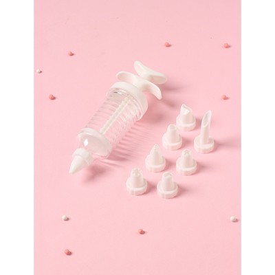 Шприц кондитерский Доляна «Повар», 19×5 см, 8 насадок