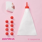 Набор кондитерский Доляна «Помощник», 11 предметов: мешок, 10 насадок, 28×19×3 см, насадки МИКС - Фото 1