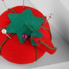 Игольница «Помидорка», 5 × 4,5 см, цвет красный/зелёный - Фото 3