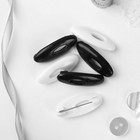 Булавки безопасные, 40 мм, 6 шт., цвет чёрный/белый - Фото 2