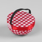 Игольница на руку «Клетка», d=6 см, красная, белая - Фото 2