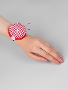 Игольница на руку «Клетка», d=6 см, красная, белая - Фото 3