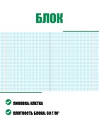 Тетрадь 12 листов в клетку «Зелёная обложка», плотность 60 г/м² - Фото 2