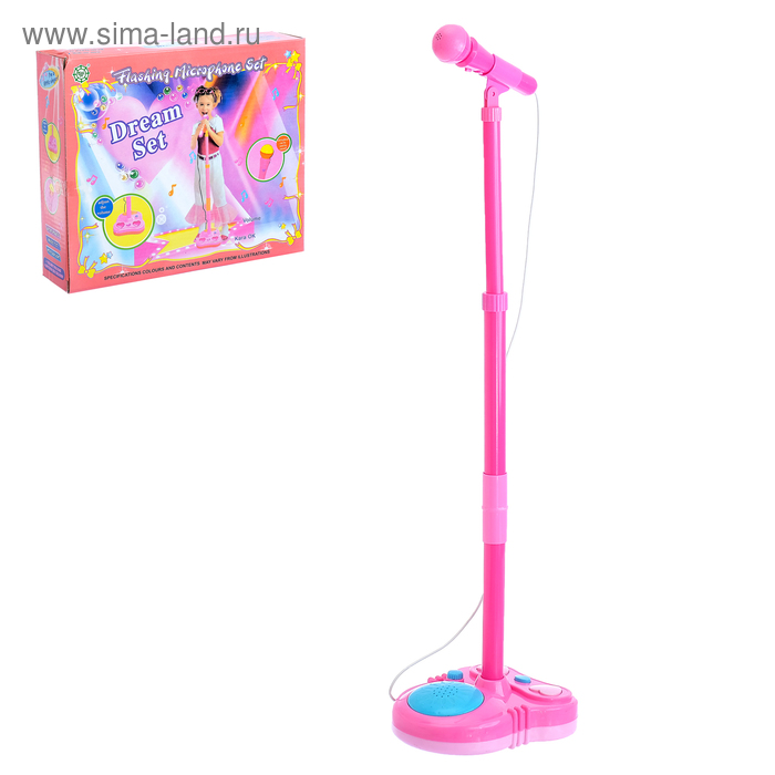 Игрушка музыкальная микрофон со стойкой "Звезда эстрады", звуковые эффекты - Фото 1