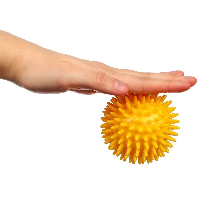 Развивающий массажный мячик, диаметр 8 см, цвет желтый Крошка Я - фото 1910123976