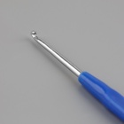 Крючок для вязания, с пластиковой ручкой, d=2.5 мм, 13.5 см, синий - Фото 4