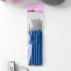 Крючок для вязания, с пластиковой ручкой, d = 3,5 мм, 13,5 см, цвет синий - Фото 2