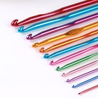 Набор крючков для вязания, d = 2-8 мм, 14,5 см, 12 шт, цвет разноцветный - фото 8231878