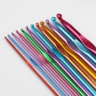 Набор крючков для вязания, d=2-8 мм, 14.5 см, 12 шт., разноцветный - Фото 4