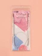 Спицы круговые, для вязания, с пластиковой леской, d=3.5 мм, 14/80 см, с иглой - Фото 6