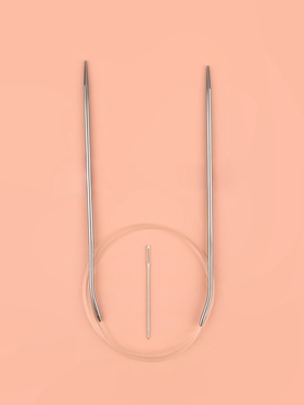 Спицы круговые, для вязания, с пластиковой леской, d=3 мм, 14/80 см, с иглой (комплект 30 шт)