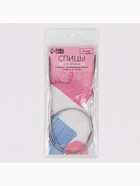 Спицы круговые, для вязания, с пластиковой леской, d=2.5 мм, 14/80 см, с иглой - Фото 7