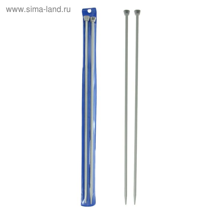 Спицы для вязания прямые, d=5мм, 35см, 2шт - Фото 1