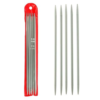 Спицы для вязания, чулочные, с тефлоновым покрытием, d = 5 мм, 20 см, 5 шт