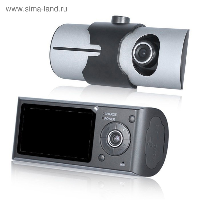 Видеорегистратор 2 камеры с GPS, HD 1280×480P, TFT 2.7, обзор 132° - Фото 1
