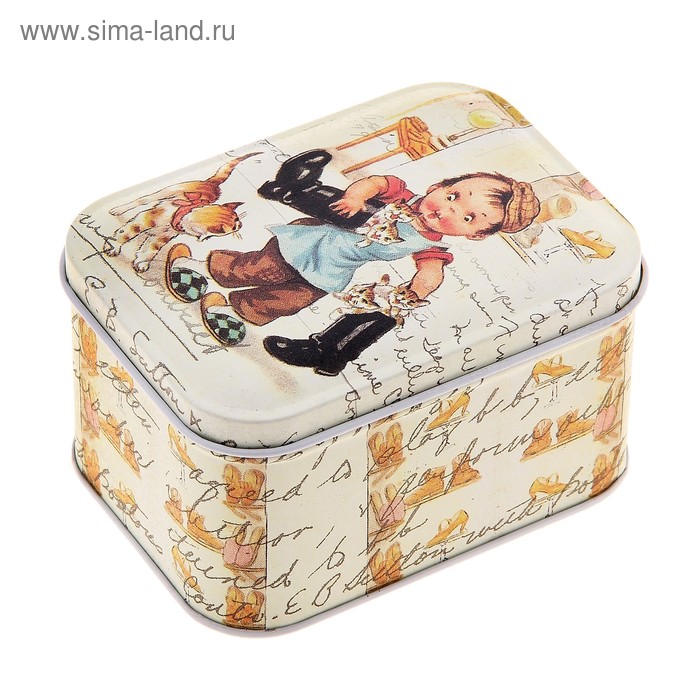 Шкатулка "Мальчишка с котятами" 10,5х8х6 см - Фото 1