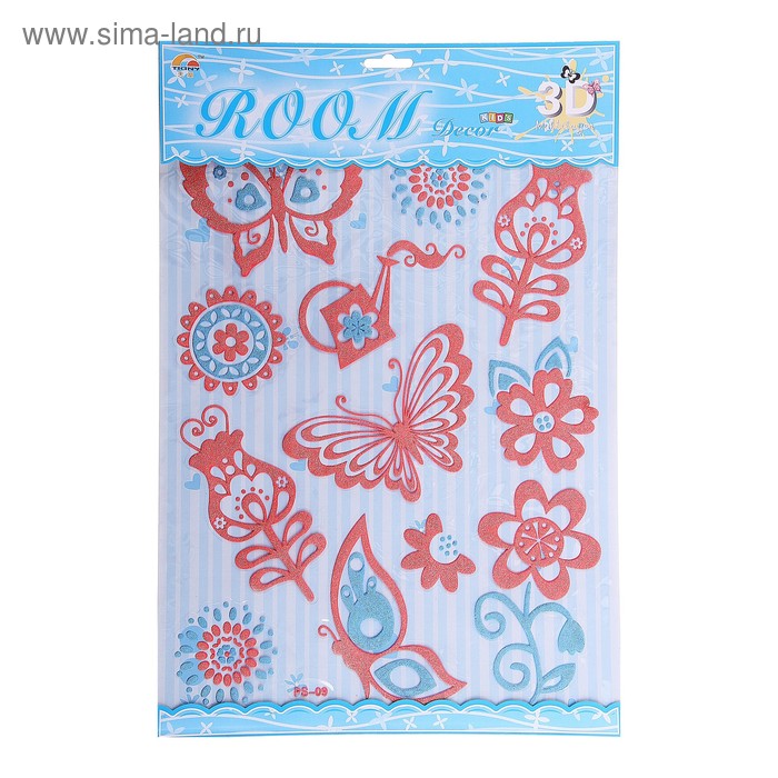 Наклейка интерьерная с блестками "Романтика" 45х30 см - Фото 1