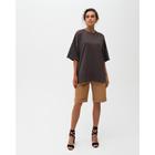 Футболка женская MINAKU OVERSIZE FIT: цвет коричневый, р-р 44 - Фото 4