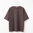 Футболка женская MINAKU OVERSIZE FIT: цвет коричневый, р-р 52 - Фото 5
