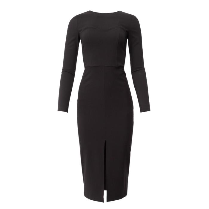 Платье с разрезом миди женское MIST, размер 48, чёрное