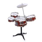 Барабанная установка «Рок», 5 барабанов, тарелка, палочки, стульчик - фото 3975409