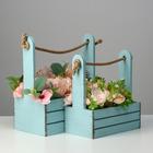 Подарочный ящик «Прованс», деревянный, ручка - канат, голубой, набор 2 шт. - Фото 1