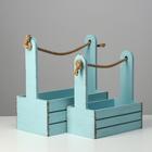 Подарочный ящик «Прованс», деревянный, ручка - канат, голубой, набор 2 шт. - Фото 2