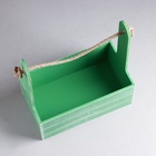Набор кашпо деревянных 2 в 1 (25.5×15×30; 20×12×23) "Прованс", зелёный - Фото 4