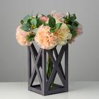 Кашпо деревянное 14×14×26 см "Фонарь Хай-тек Прованс", серый графит - Фото 1