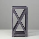 Кашпо деревянное 14×14×26 см "Фонарь Хай-тек Прованс", серый графит - Фото 2