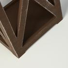 Кашпо для цветов "Фонарь хай - тек Прованс", 14×14×26 см, деревянное, коричневое - Фото 4