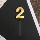 Свеча для торта, цифра «2», 11.5×2.3 см - Фото 2