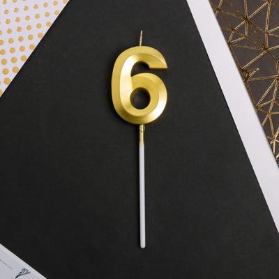 Свеча для торта, цифра «6», 11.5×2.3 см
