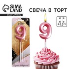 Свеча для торта, цифра «9», 11,5 х 2,3 см - Фото 1