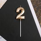 Свеча для торта, цифра «2», 11.5×2.3 см - Фото 3