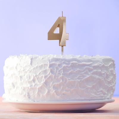Свеча для торта, цифра «4», 11.5×2.3 см