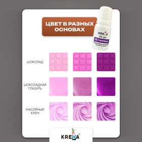 Краситель пищевой Oil-gel, жирорастворимый, сиреневый, 10 мл (комплект 2 шт)