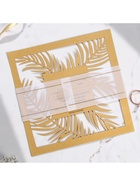 Приглашение на свадьбу, резное, золотое, 16×16 см - Фото 3