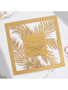 Приглашение на свадьбу, резное, золотое, 16×16 см - Фото 5