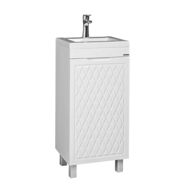 Тумба «Домино» 3D, под раковину Andrea 40, без ящика, 384×344×820 мм, цвет белый - Фото 1