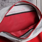 Сумка спортивная на молнии «Саквояж», 1 отдел, 2 наружных кармана, длинный ремень, цвет красный/серый - Фото 3