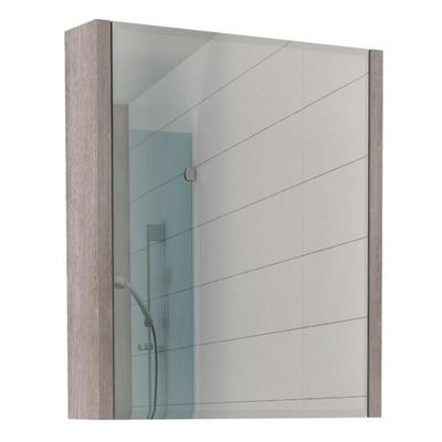 Зеркало шкаф для ванной комнаты Домино Quadro 60, Дуб серый, левый/правый