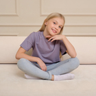 Легинсы для девочки MINAKU: Casual Collection KIDS, голубые, рост 134 см - Фото 3