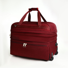 Сумка дорожная на колёсах, отдел на молнии, с увеличением, наружный карман, длинный ремень, цвет бордовый - фото 26122089