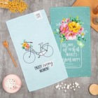 Набор полотенец кухонный «Доляна» You happy, 2 шт., голубое, бирюзовое, 35×60 см - Фото 1